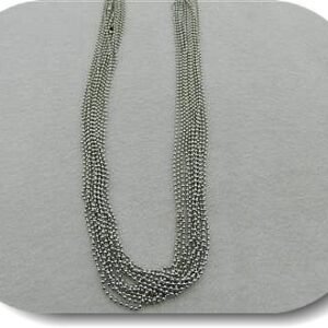 Gumus Rengi Kaplama Top Zincir Kolye 12 Adet 5483mp