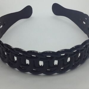 Halka Zincir Desenli Siyah Plastik Tac 12 Adet 4124mp