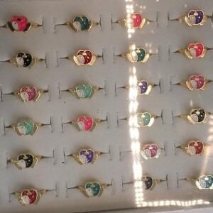 Mineli Kalp Yuzuk 36 Adet 566sb