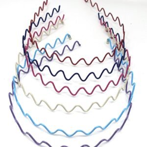 12 Adet Karışık Renk Zikzak Metal Taç