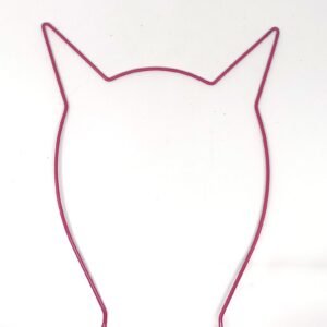 Kedi Figürlü Metal Taç Fuşya Renk (12 Adet)