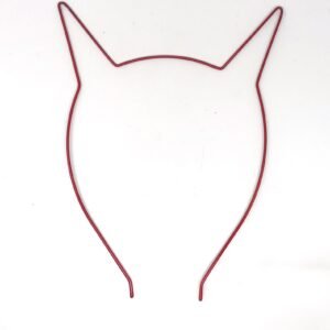 Kedi Figürlü Metal Taç Kırmızı Renk (12 Adet)