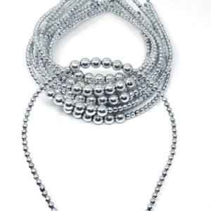 Büyük İnci Detaylı Gümüş İncili Taç (12 Adet)