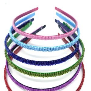 7 mm Karışık Renk Boncuk Süslemeli Metal Taç