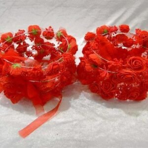 İmalattan Toptan Büyük Kırmızı Güllü Cipsolu Çember Taç 12 Adet 2351mp