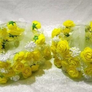 İmalattan Toptan Büyük Sarı Güllü Cipsolu Çember Taç 12 Adet 2350mp