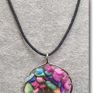 Imalattan Toptan Dogal Tasli Hayat Agaci Kolye Cesitleri 10 Adet 6582mp