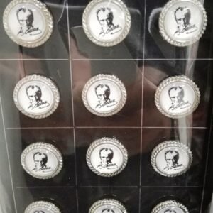 İmzalı Atatürk Yaka Rozeti 12 Adet 1943mp