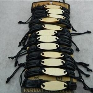 İsim Yazılan Deri Bileklik 12 Adet 2735mp