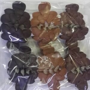 Karışık Renk Orta Boy Çiçek Desenli Mandal Toka 12 Adet 3677mp