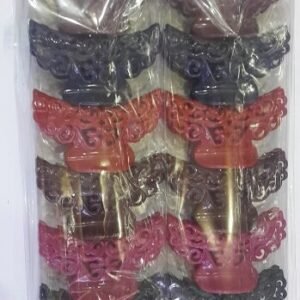 Karışık Renk Orta Boy Desenli Mandal Toka 12 Adet 3682mp