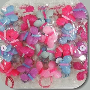 Kelebek Figurlu Cocuk Lastik Toka 20 Cift 5885mp