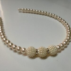 Krem Rengi Lüks İnci Taç 12 Adet 1222mp