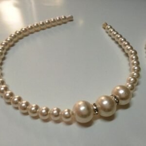 Krem Rengi Lüks İnci Taç 12 Adet 1221mp