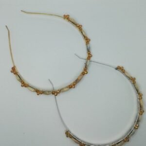 Kristal Boncuklu Deniz Kabuklu Metal Tac 12 Adet 4001on