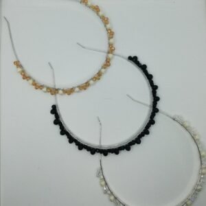 Kristal Boncuklu Incili Metal Tac 12 Adet 4003on