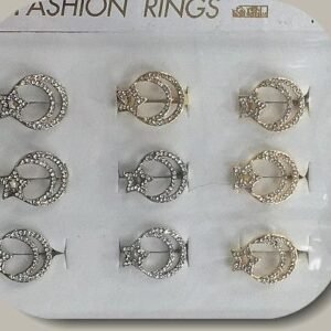 Kristal Tasli Ay Yildiz Bayan Yuzuk 12 Adet 6143mp