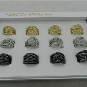 Kristal Tasli Bayan Yuzuk 12 Adet 5371mp