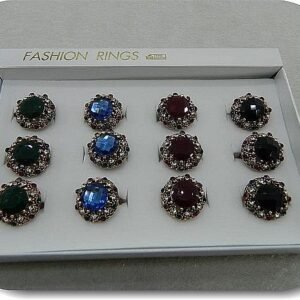 Kristal Tasli Bayan Yuzuk 12 Adet 5494mp