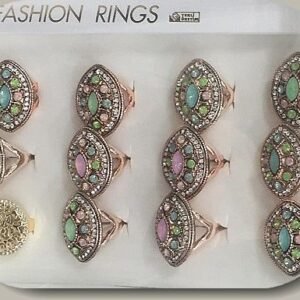 Kristal Tasli Bayan Yuzuk 12 Adet 6140mp