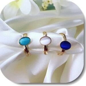 Lak Kaplama Ayarlanabilir Kedi Gozu Yuzuk 3 Adet 2916ab