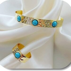 Lak Kaplama Kedi Gozu Bileklik Ayarli Yuzuk Set 2683ab