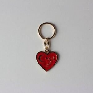 Metal Ay Yıldız Kalp Bayrak Anahtarlık 12 Adet 297mp