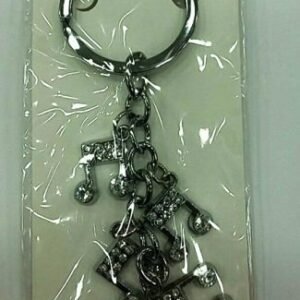 Metal Çoklu Taşlı Müzik Notası Salkım Anahtarlık 283mp