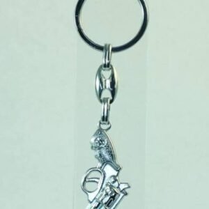 Metal Gümüş Rengi Silah Tabanca Anahtarlık 12 Adet 9624as