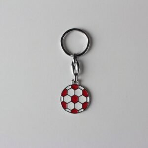 Metal Kırmızı Beyaz Top Taraftar Anahtarlık 12 Adet 331mp