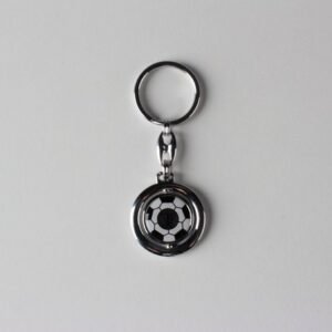 Metal Siyah Beyaz Dönerli Taraftar Anahtarlık 12 Adet 320mp