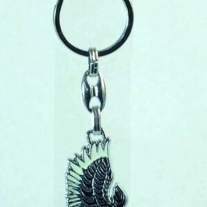 Metal Siyah Beyaz Mineli Kartal Anahtarlık 12 Adet 9615as