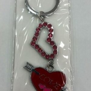 Metal Taşlı Salkım Kalp Anahtarlık 8003as
