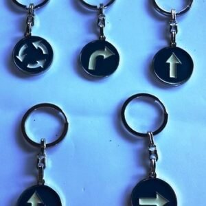 Metal Trafik İşaret Levhaları Anahtarlık 12 Adet 385mp