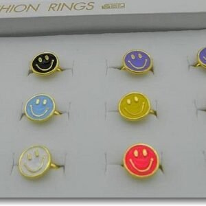 Mineli Ayarli Emoji Yuzuk 12 Adet 4370tb