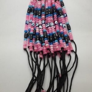 Nazar Boncuklu İpli Pembe Boncuk Bileklik 25 Adet 3974mp