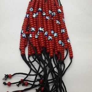 Nazar Boncuklu İpli Kırmızı Boncuk Bileklik 25 Adet 3979mp