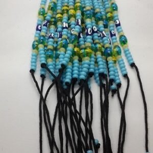 Nazar Boncuklu İpli Mavi Boncuk Bileklik 25 Adet 3975mp