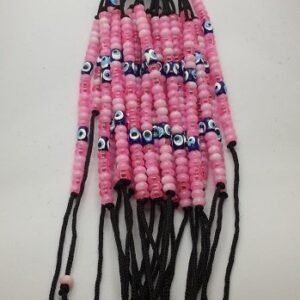 Nazar Boncuklu İpli Pembe Boncuk Bileklik 25 Adet 3977mp