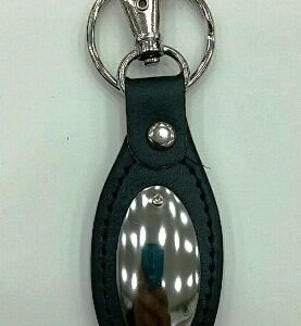 Oval Siyah Metal Deri Anahtarlık 2965mp