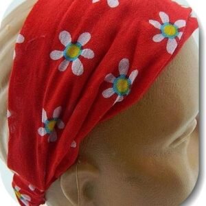 Papatya Desenli Kumas Parasut Sac Bandi 12 Adet 3617fm