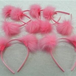 Pembe Renk Ponponlu Taç 6 Adet 2818mp