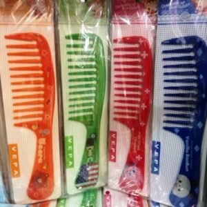 Renkli Desenli Plastik Bayan Tarak 12 Adet 1473mp