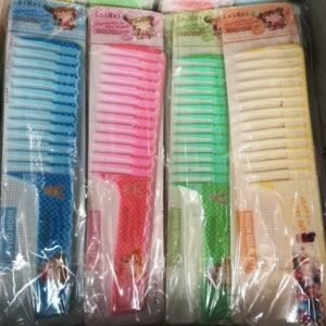 Renkli Desenli Plastik Bayan Tarak 12 Adet 1476mp