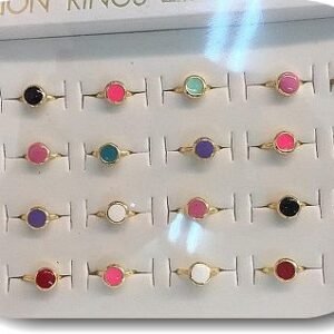 Renkli Mineli Yuzuk 24 Adet 560sb