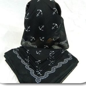 Siyah Capa Desenli Bandana 12 Adet 6635mp