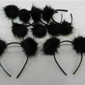 Siyah Renk Ponponlu Taç 6 Adet 2819mp