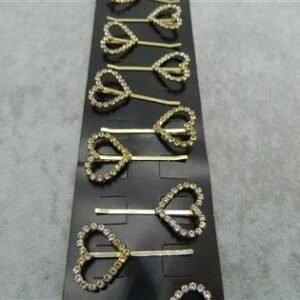 Taşlı Kalp Yan Toka 12 Adet 2200mp