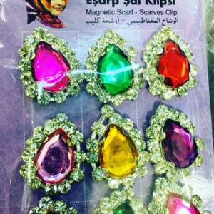 Taşlı Mıknatıslı Şal Eşarp Klipsi 9 Adet 2844mp