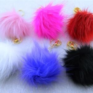 Tüylü Ponpon Anahtarlık 12 Adet 5973as